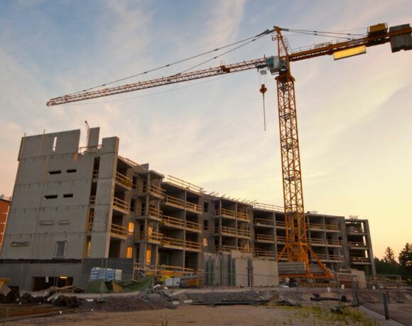 Construction Site with Crane with Contractors Insurance in Moore, OK